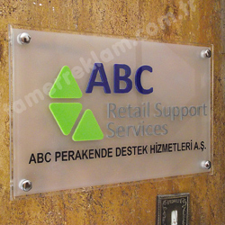 ABC Retail Support Services Pleksiglass Lazer Kesim Kap Tabelas