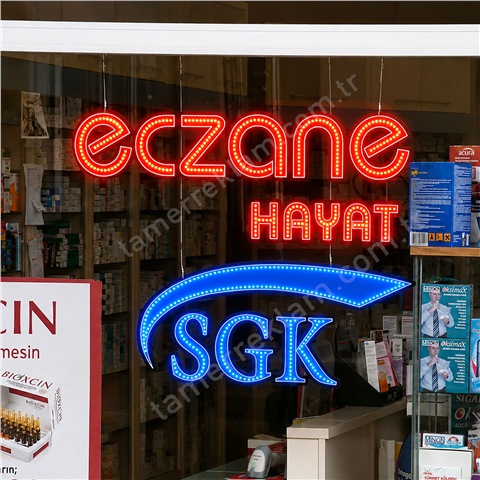 100cm Eczane, 70cm SGK, isimli Eczane Led Tabelası