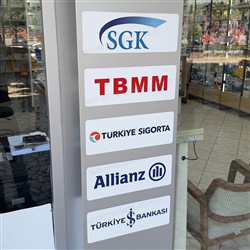 Anlaşmalı Sigorta Kurumları Eczane Kolon Tabelası