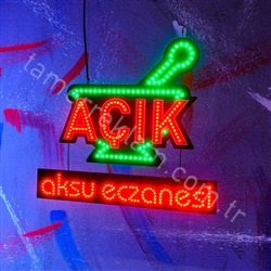 Eczane İsimli Açık Tabelası Havan Figürlü Led Tabela