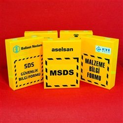 Marka Logolu Pleksiglas MSDS Kutusu, Material Safety Data Sheet Box