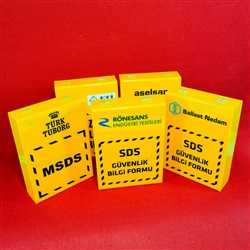 Marka Logolu Pleksiglas MSDS Kutusu, Material Safety Data Sheet Box