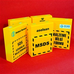 Marka Logolu Pleksiglas MSDS Kutusu, Material Safety Data Sheet Box