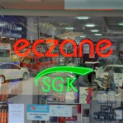 134 cm Eczane SGK led vitrin tabelası