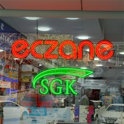 134 cm Eczane SGK led vitrin tabelası