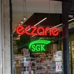 134 cm Eczane ve 70 cm SGK LED Vitrin Tabelası